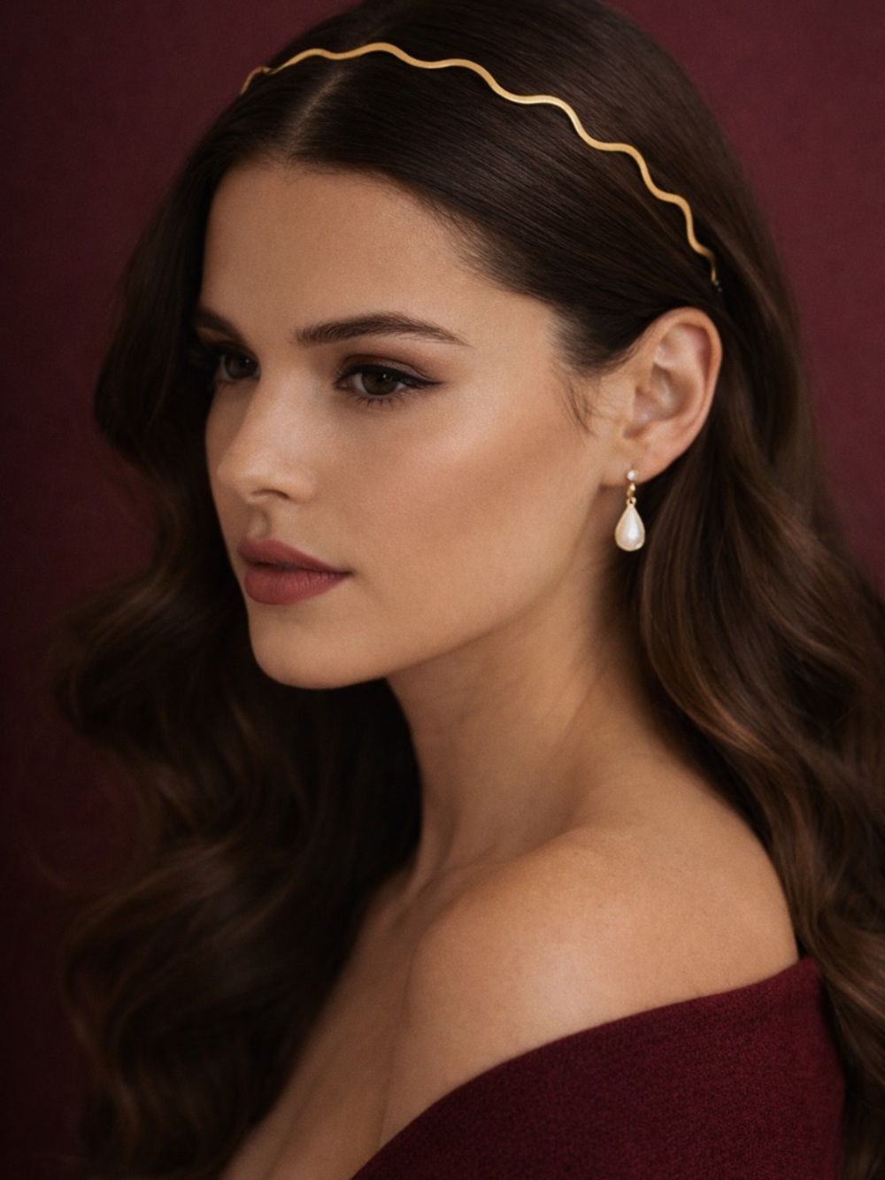 Gold or Silver Wavy Metal Headband | Zig Zag Slim Hair Band Minimalist